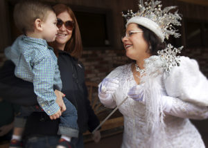 Claudia Levin greets Benjamin Bertini, 15 months, and his mother Kathryn in Santa Rosa