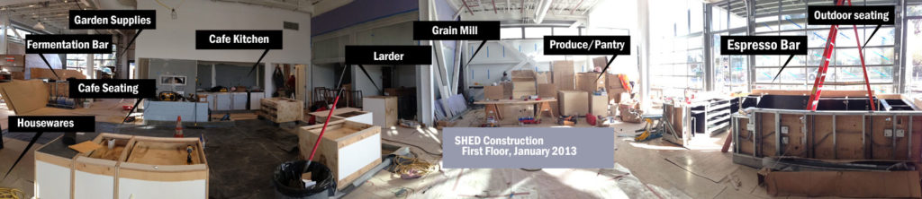 SHED under construction in Healdsburg, January 2013.