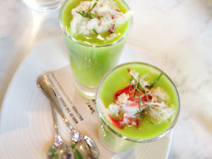 English Pea Soup at Chalkboard Bistro in Healdsburg ©heather irwin