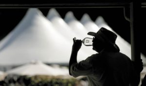 At Taste of Sonoma at MacMurray Ranch, tents offer shade from the late summer sun for eager sippers. (photo by Kent Porter)