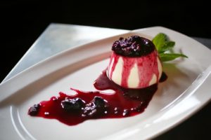 Panna Cotta is served at Baci Cafe & Wine Bar in Healdsburg. (Conner Jay/The Press Democrat)
