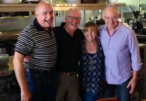 Steve Garner, John Ash, Marcy Smothers and Clark Wolf of KSRO's Saturday food lineup.