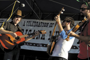 The Brothers Comatose's Ben Morrison, left, Alex Morrison and Josh Rabie perform during the 2014 EarleFest at the Earle Baum Center of the Blind in Santa Rosa. (photos by Alvin Jornada)