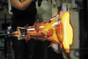 Alex Leader, a glassblower from Sonoma, uses fire as his inspiration for his glass art. (photos by Connor Jay)