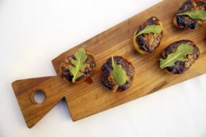 The gratin of baby potatoes filled with beef belly ragout and topped with a parmesan crust at Angele Restaurant and Bar in Napa. (Photo by Beth Schlanker)