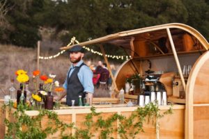 Christopher Long of Libations Unlimited is a roving bartender who brings his drinks to various locations working from a teardrop trailer in Sonoma and Napa counties. (photo by Conner Jay)
