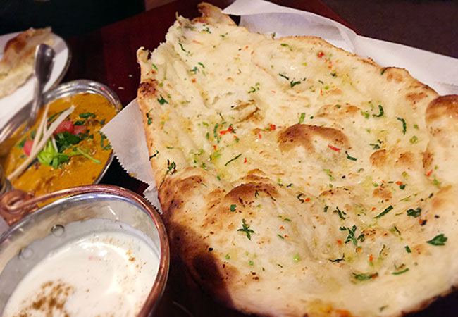 Naan bread at Yeti Restaurant, and Indian/Nepalese eatery in Santa Rosa, CA