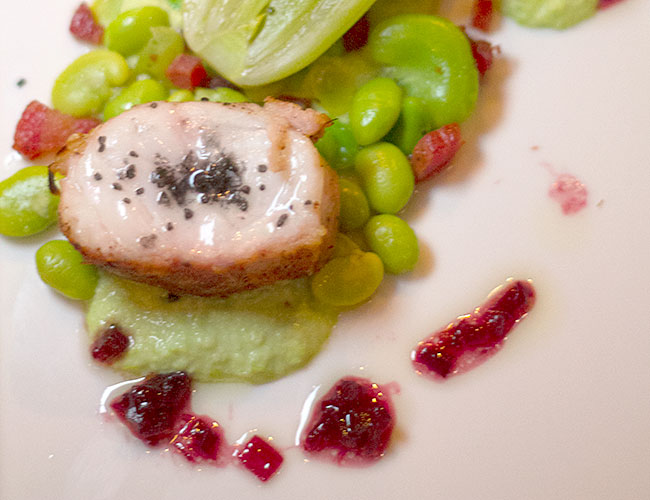 Chicken with favas at Valette in Healdsburg, CA
