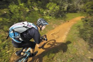Santa Rosa mountain biker Nick Northernmark uses the CamelBak Kudu 12 hydration pack on his rides through Spring Lake Regional Park and Annadel State Park. (photos by John Burgess)