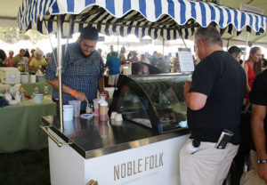 Ozzie and Christian scoop up strawberry miso ice cream at Taste of Sonoma 2015