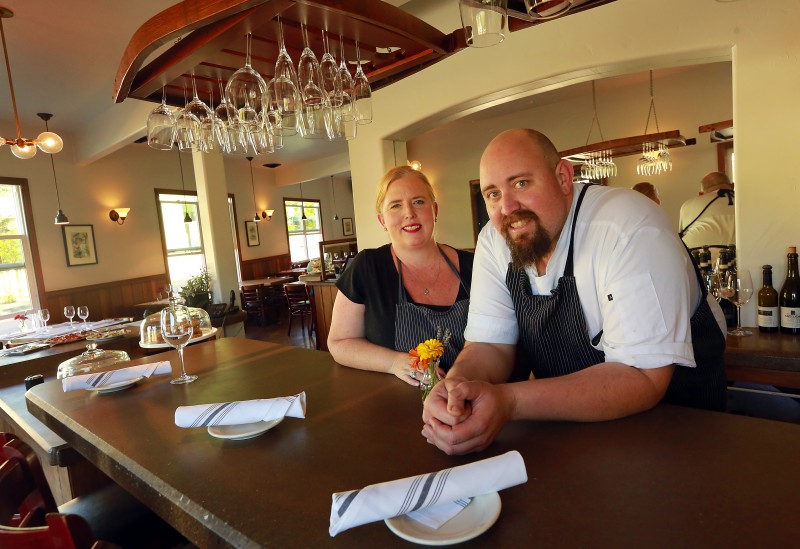 Owner/chefs Jim and Michele Wimborough of Hazel restaurant in Occidental. (John Burgess / The Press Democrat)
