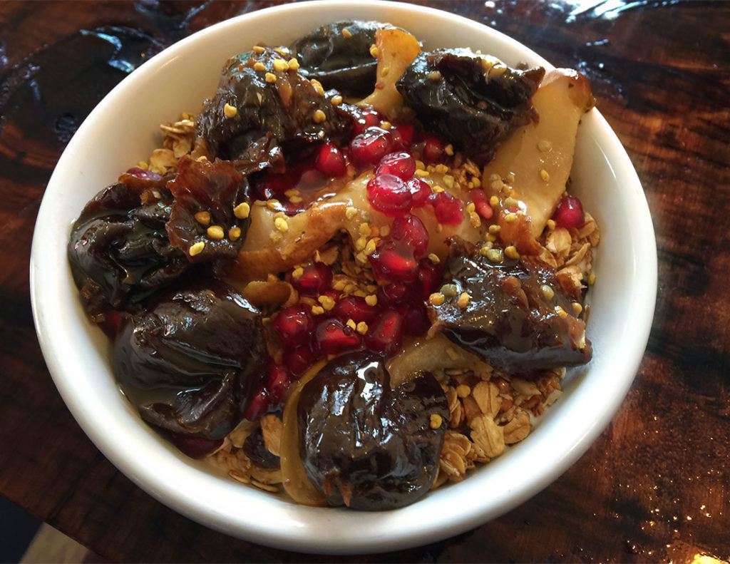Granola and prunes at Fork Roadhouse in Sebastopol. heather irwin/PD