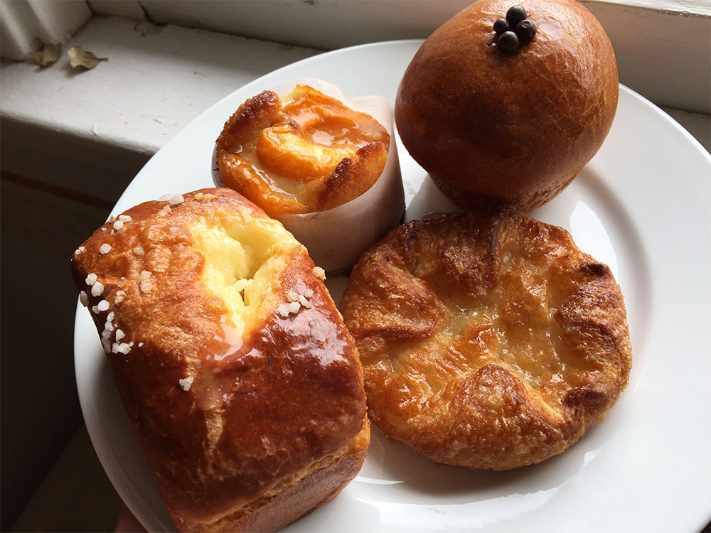 Almond Croissants from Pascaline in Sebastopol. True French croissants of the butteriest kind. 4552 Gravenstein Hwy N, Sebastopol CA, 707-521-9348 pascalinefinecatering.com(Photo: Heather Irwin)