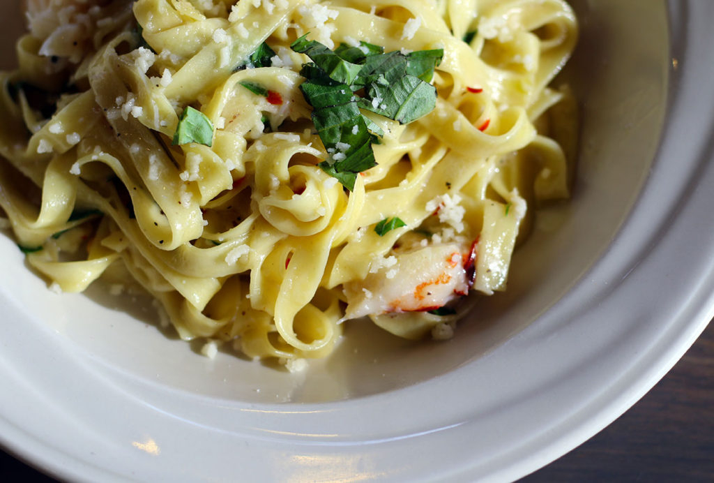 Crab fettucine at Franchetti’s Wood-fired Kitchen in Santa Rosa, California on 1/16. Photo Heather Irwin
