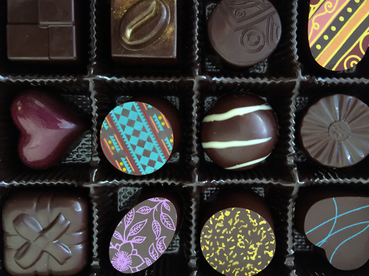 Chocolates from Eye Candy chocolatier in Sebastopol on 2/9/16. (Heather Irwin, Press Democrat)