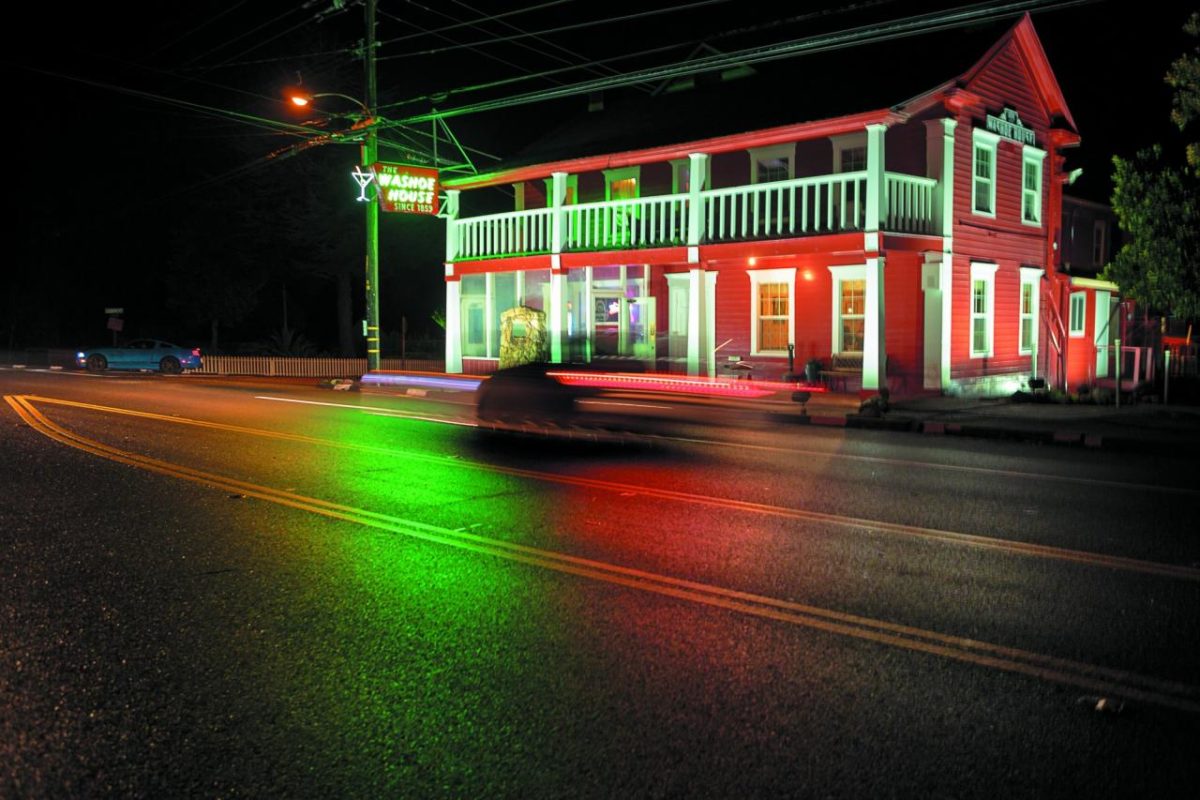 The Washoe’s new owner gave the landmark a fresh coat of red paint. (Photo / Chris Hardy)