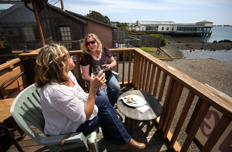 Gourmet Au Bay: If you prefer a liquid lunch, check out Gourmet Au Bay in Bodega Bay. This cozy spot is the Sonoma Coast's only waterside wine bar. (John Burgess / The Press Democrat)