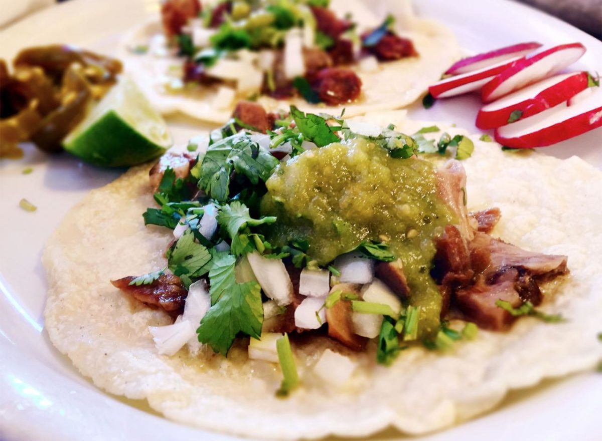 Lengua tacos at La Texanita in Santa Rosa. (Heather Irwin / The Press Democrat)