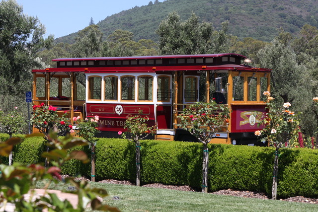The Sonoma Valley Wine Trolley begins its journey at the Sonoma plaza and takes guests throughout the area to different wineries for private tasting experiences. (Photo courtesy of Sonoma Valley Wine Trolley)