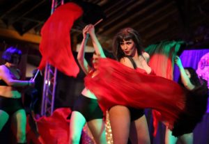 Eva D'Luscious, of Cabaret de Caliente, performs with the Sonoma Show Girls during the Whole Lotta Love Burlesque show (Photo by Crista Jeremiason)