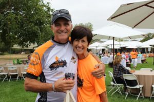 Rick Tigner, organizer of Tour de Fox Wine Country, and Wendy Tigner, enjoy the 
