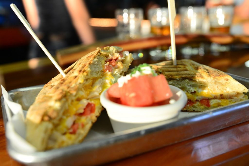Turkey panini and watermelon salad at Grav South Brew Co. (Photo by Tim Vallery)