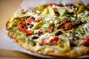 Mediterranean Pizza at The Red Grape in Sonoma. (Alvin Jornada/The Press Democrat)