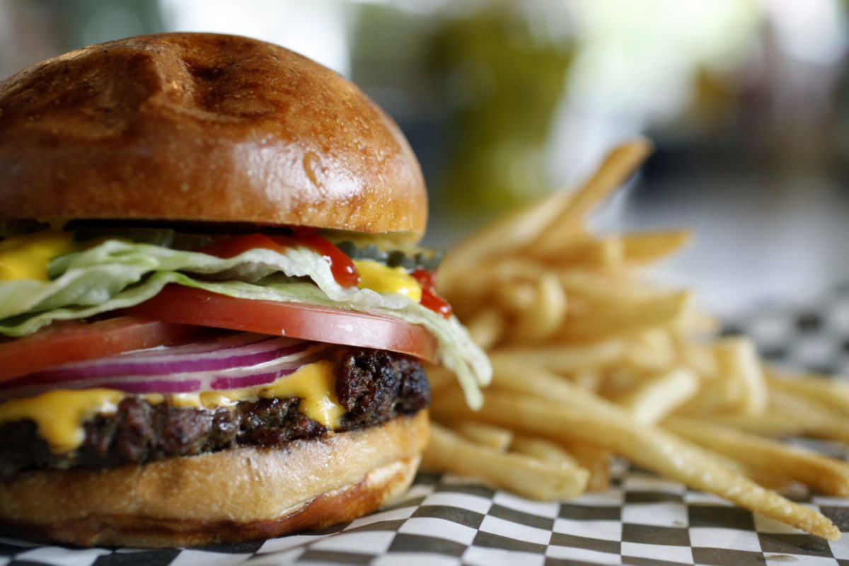A cheeseburger and fries at Superburger in Santa Rosa, on Tuesday, July 17, 2012. (BETH SCHLANKER/ The Press Democrat)