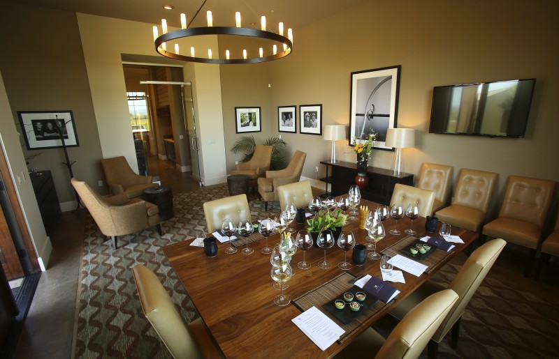 The private banquet room pairs small bites with various wines at the newly opened Patz & Hall tasting room along 8th Street in Sonoma on Friday, March 21, 2014. (Conner Jay/The Press Democrat) Tasting at Patz & Hall Conner Jay