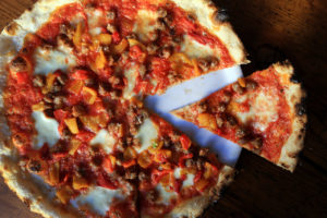 Pizza Salsiccia at Campo Fina in Healdsburg, Wednesday Oct. 8, 2014.(Kent Porter / Press Democrat) 2014