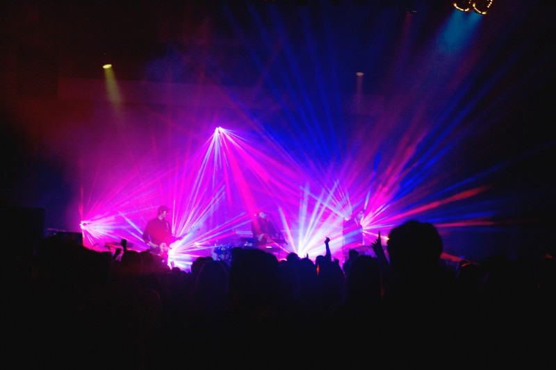 The STRFKR light show at Mystic Theatre in Petaluma. (Estefany Gonzalez)