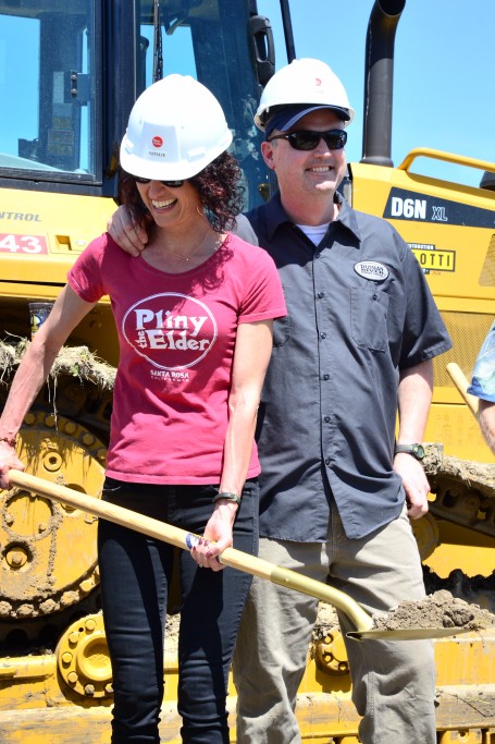 Natalie and Vinnie Cilurzo, owners of Russian River Brewing Company (RRBC), at the ground breaking ceremony for their future brewery in Windsor. (Photo Tim Vallery)