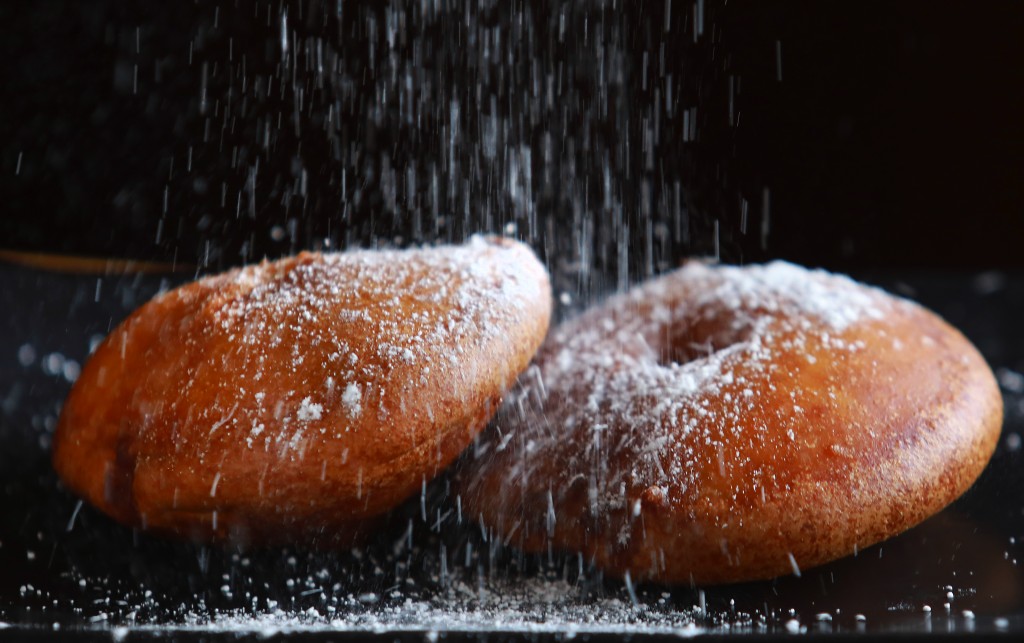 Apple Fritters with two whole apple rings hand-dipped in our sweet house made batter and deep fried to a golden brown then dusted with powdered sugar from Negri's Italian Dinners and Joe's Bar in Occidental. (John Burgess/The Press Democrat)