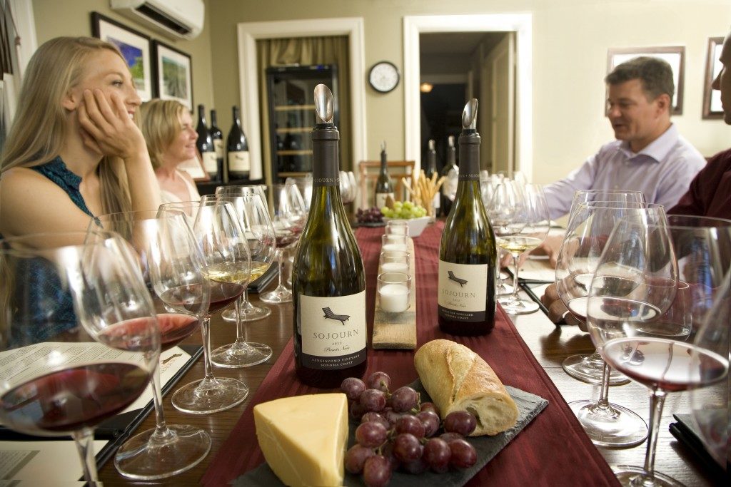 Wine tasting at Sojourn Cellars in Sonoma, California