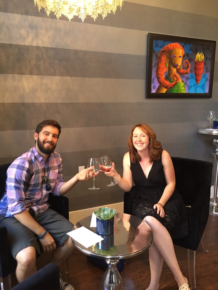 A couple wine tasting at Fulcrum in Sonoma, California