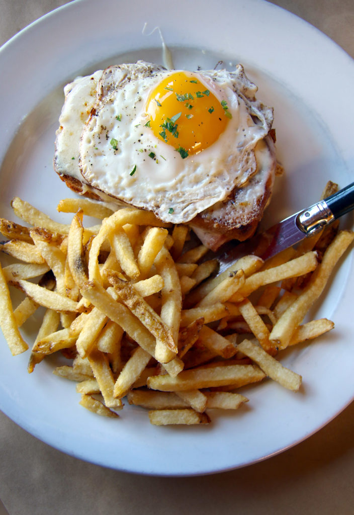 Croque Madame with frites at Bistro 29 in Santa Rosa. Heather Irwin/PD