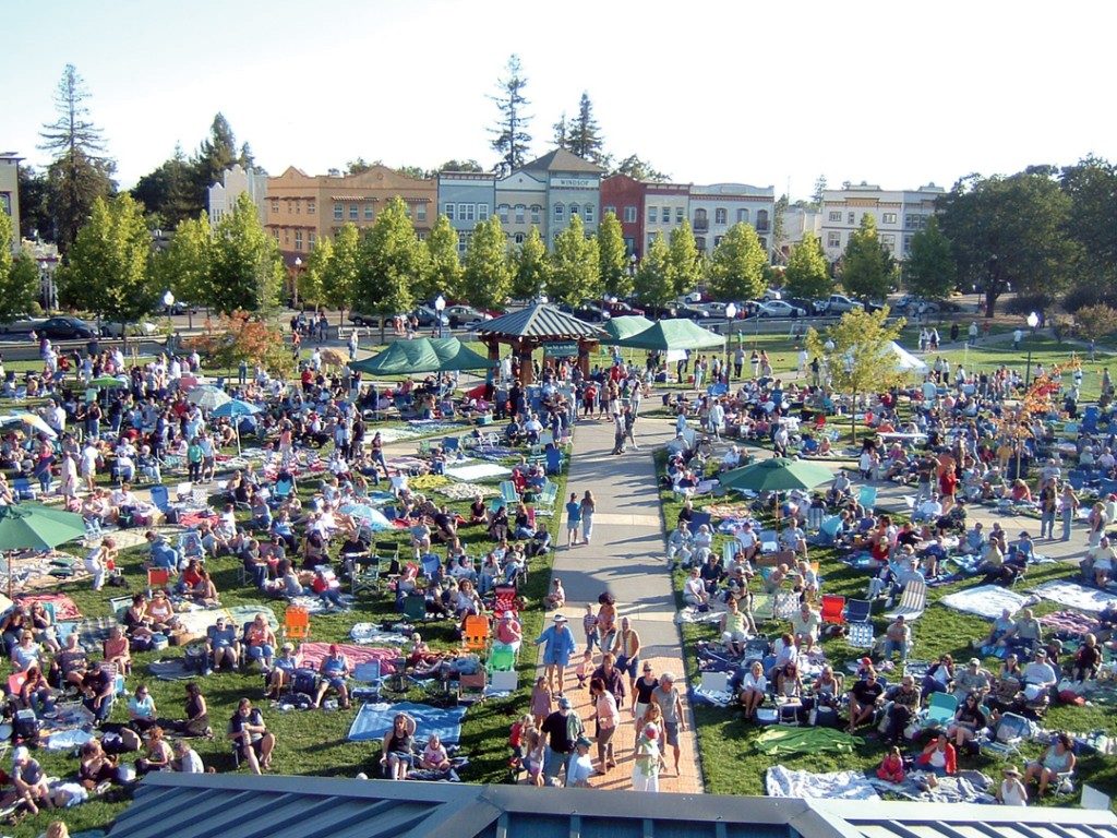 Town green in Windsor, California