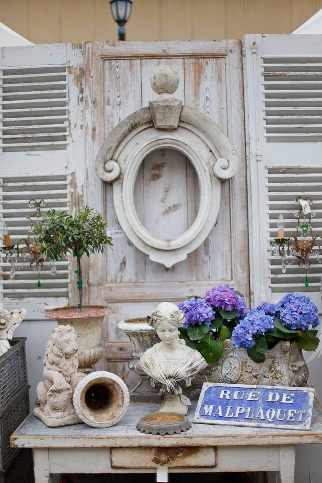 Antiques on display at the French Flea Market, Sonoma, California