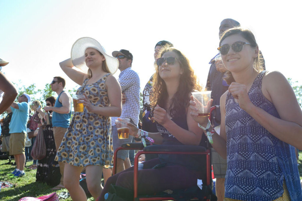 Beer drinkers rocking out to House of Pain on the lawn at the Samsung stage at BottleRock Napa Valley. (Tim Vallery)