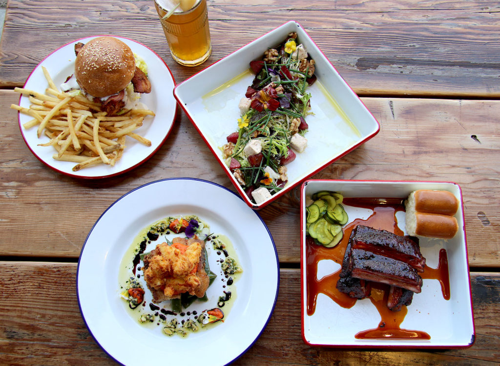 Brewsters Beer Garden - Petaluma: Is Mom a beer and bocce lover? Take her to Brewsters in Petaluma. Chef/co-owner Chris Beerman tells us we can expect a special Benedict for Mother’s Day Brunch along with other tasty brunch menu items such as Huevos Rancheros, the amazing Fried Chicken Sando, and Burrata with toast and salsa verde. The menu changes daily, depending on availability of locally sourced fresh produce. 229 Water Street North, Petaluma. (Heather Irwin/PD)