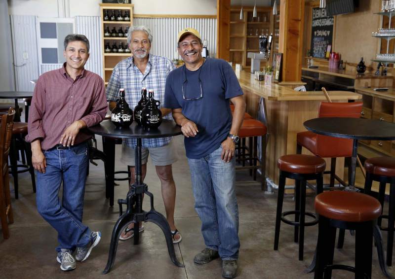 (From left) Brothers Jesus, Armando, and Pedro Ceja of Carneros Brewing Company in Sonoma (Press Democrat) 