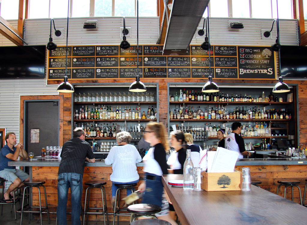 Interior bar at Brewster’s Beer Garden in Petaluma. Heather Irwin/PD
