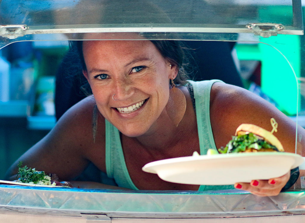 Laine Ayre of the Bodega Food Truck at The Block in Petaluma. Heather Irwin/PD