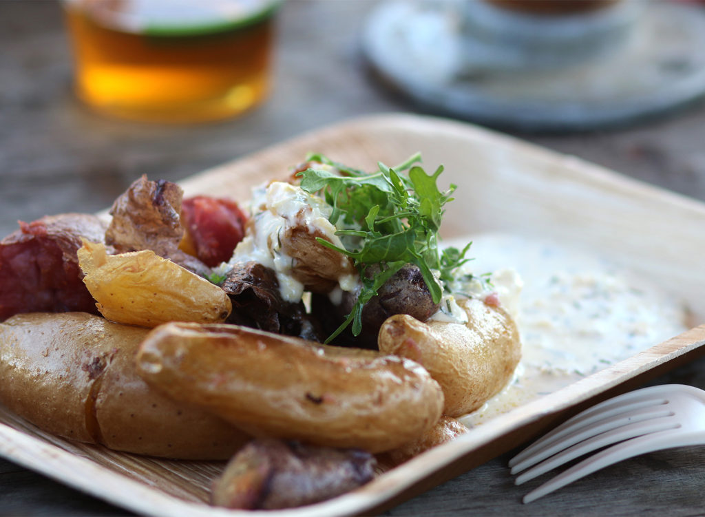 Roasted potatoes with dill sauce at The Bodega food truck at The Block in Petaluma. Heather Irwin/PD