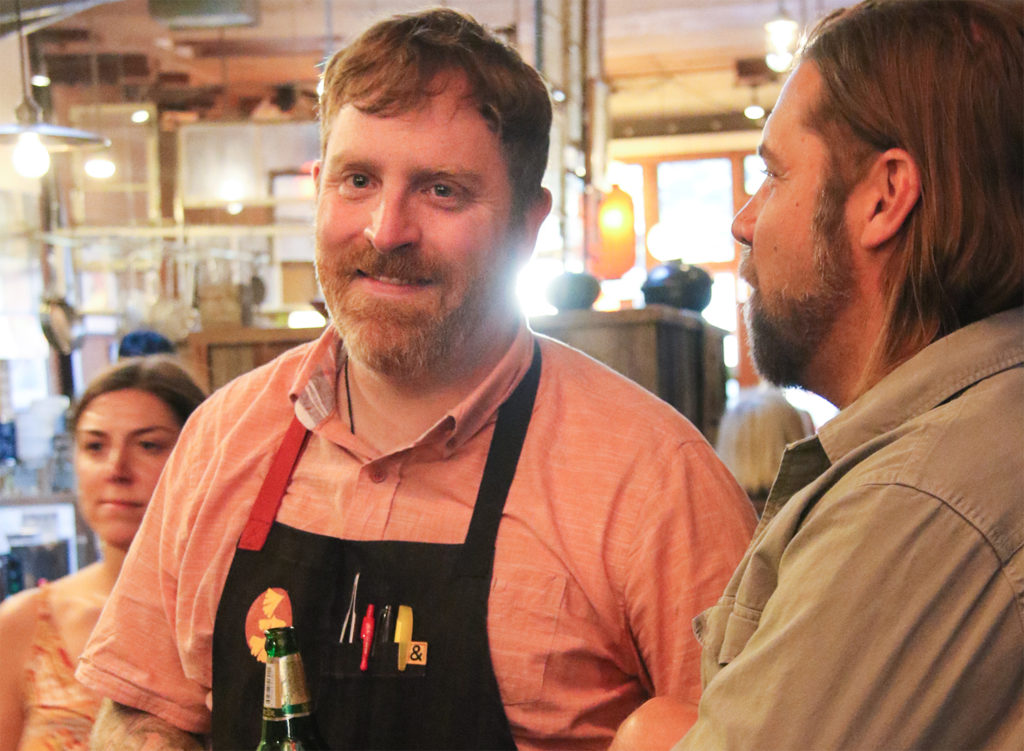 Chef Matthew Williams at the Khom Loi Thai pop up at Ramen Gaijin in Sebastopol Heather Irwin/PD