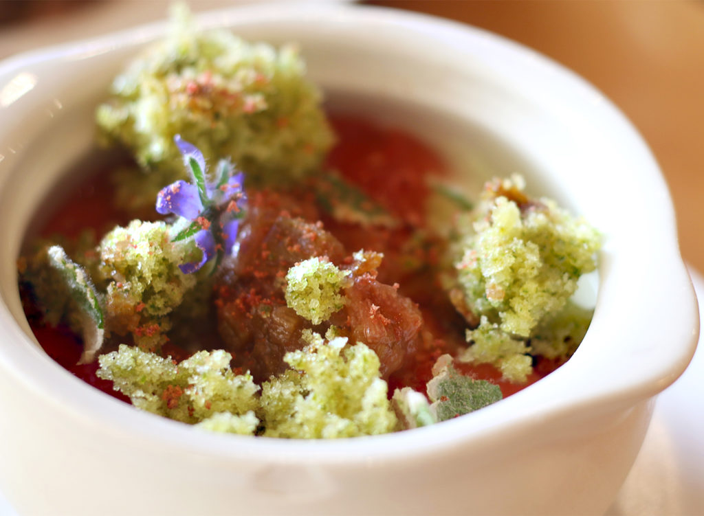 Panna cotta with strawberry gelee at Trading Post Restaurant in Cloverdale. Heather irwin/PD
