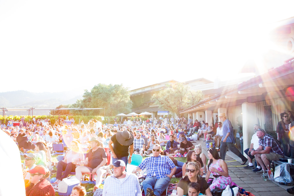 The crowd lounges before the first show of the 2017 Robert Mondavi Winery summer concert series on July 1. (Estefany Gonzalez)