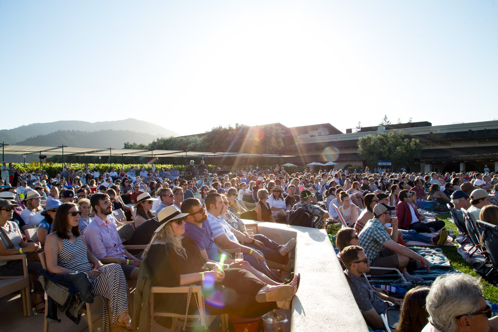 The crowd lounges before the first show of the 2017 Robert Mondavi Winery summer concert series on July 1. (Estefany Gonzalez)