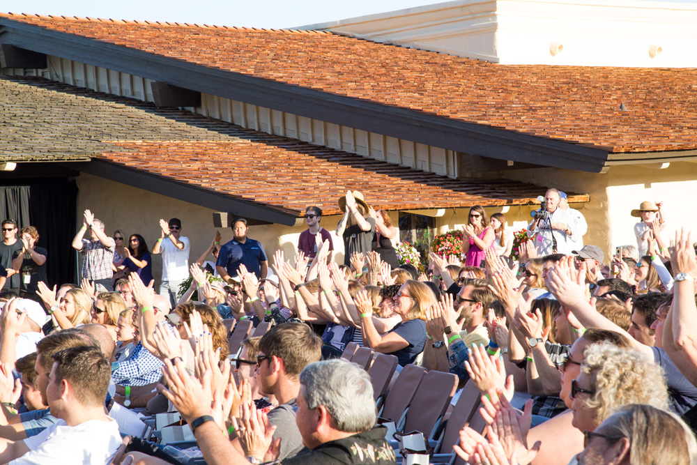 The crowd claps for Allen Stone at the first show of the 2017 Robert Mondavi Winery summer concert series on July 1. (Estefany Gonzalez)