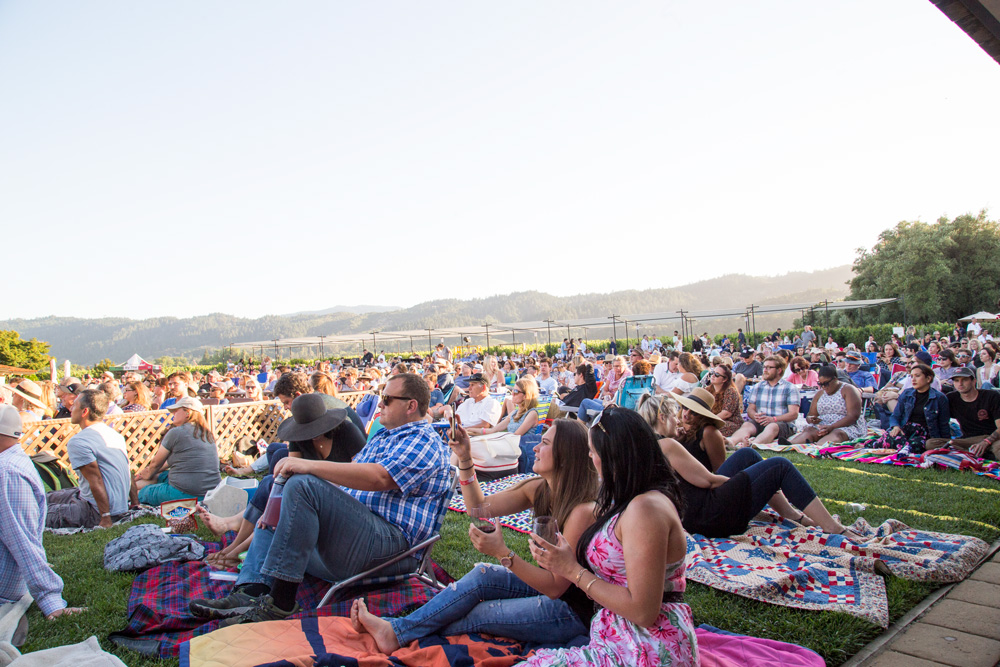 The crowd lounges before the first show of the 2017 Robert Mondavi Winery summer concert series on July 1. (Estefany Gonzalez)